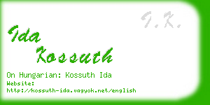 ida kossuth business card